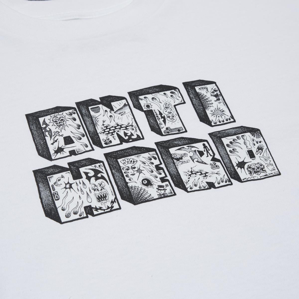 Anti-Hero Stacked T-Shirt - White/Black image 2