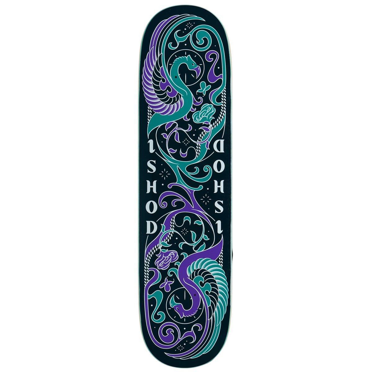 Real Ishod Illuminated Twin Tail Skateboard Deck - Black - 8.00