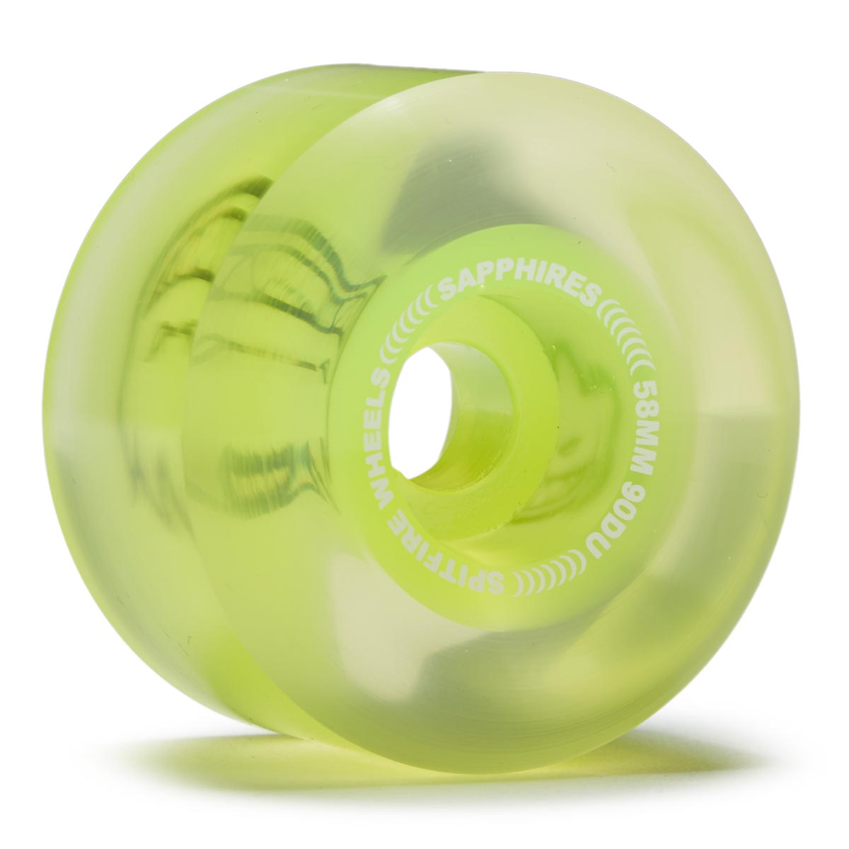 Spitfire 90d Sapphires Skateboard Wheels - Clear/Neon Yellow - 58mm image 1