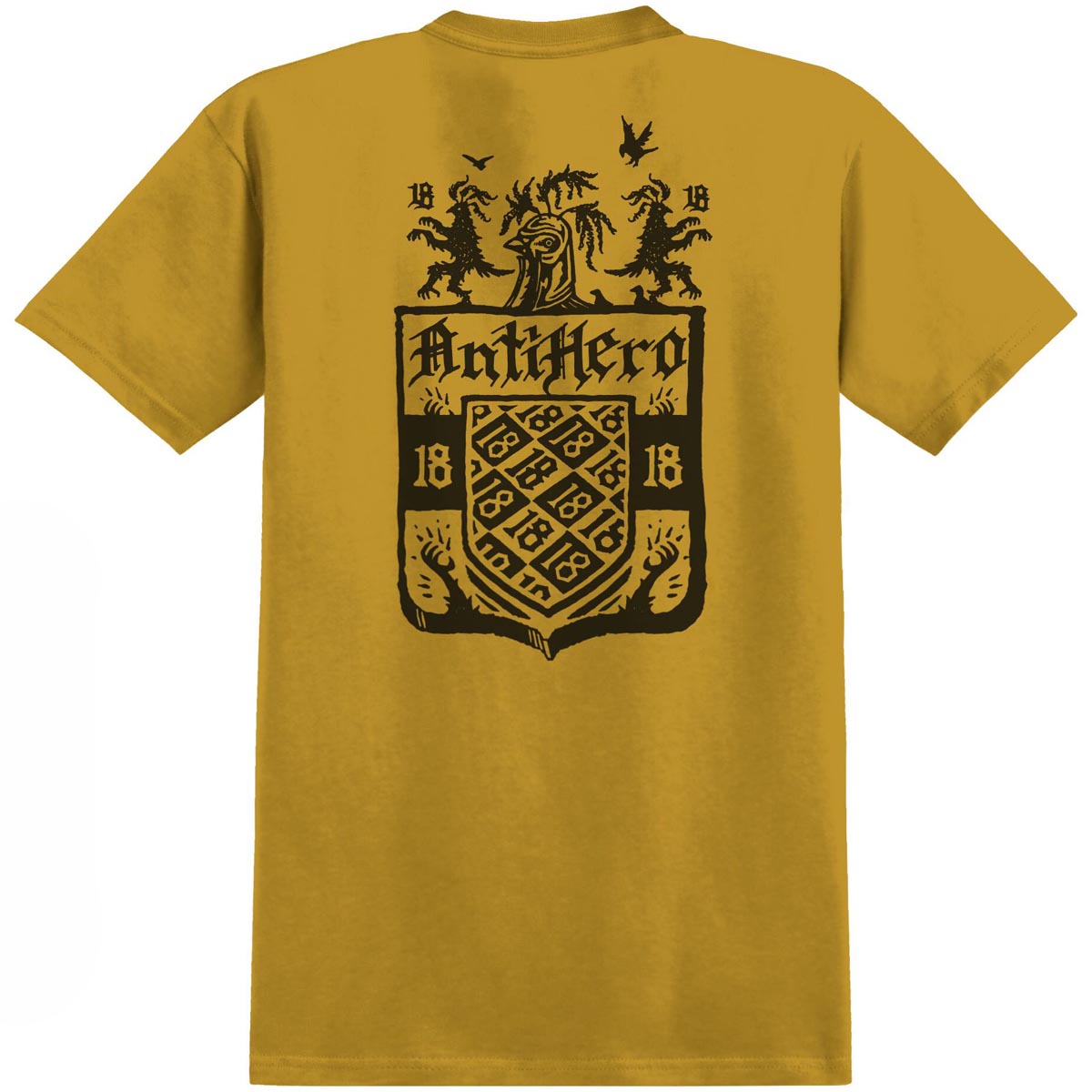 Anti-Hero Coat Of Arms T-Shirt - Mustard Heather image 1