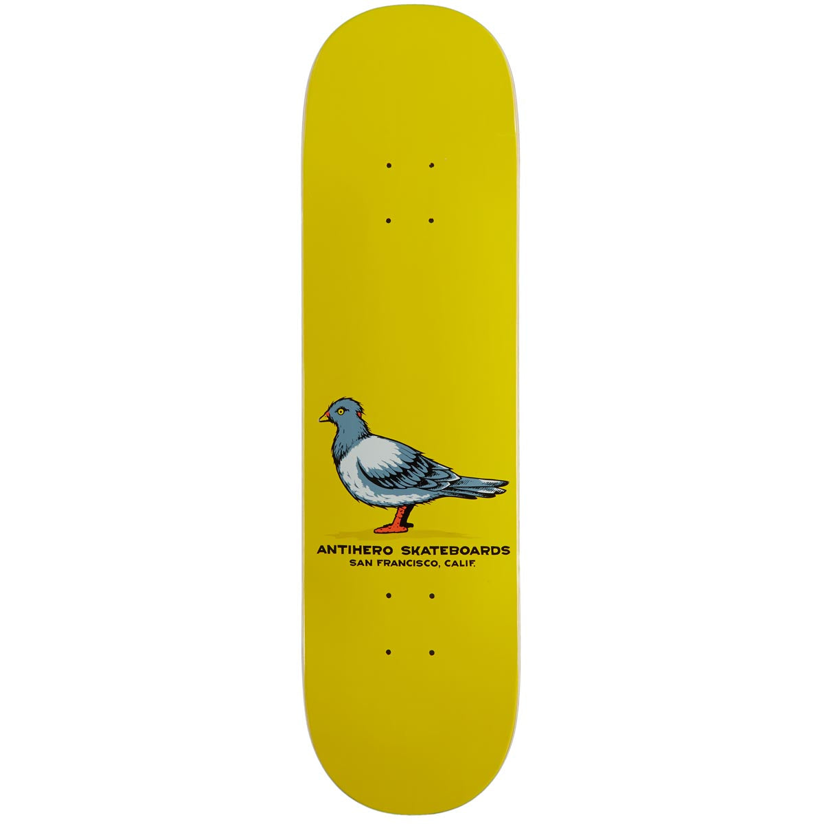 Anti-Hero Team Pigeon Skateboard Deck - Yellow - 8.32