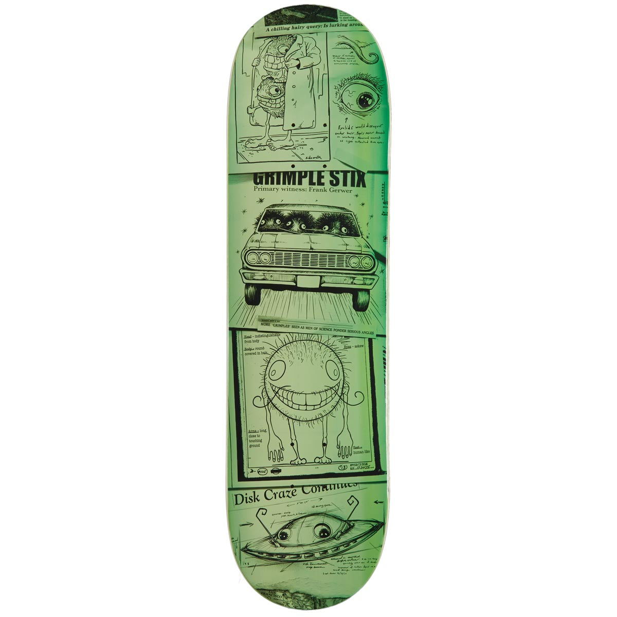 Anti-Hero Gerwer Grimple Sticks Sightings Skateboard Deck - Green - 8.50