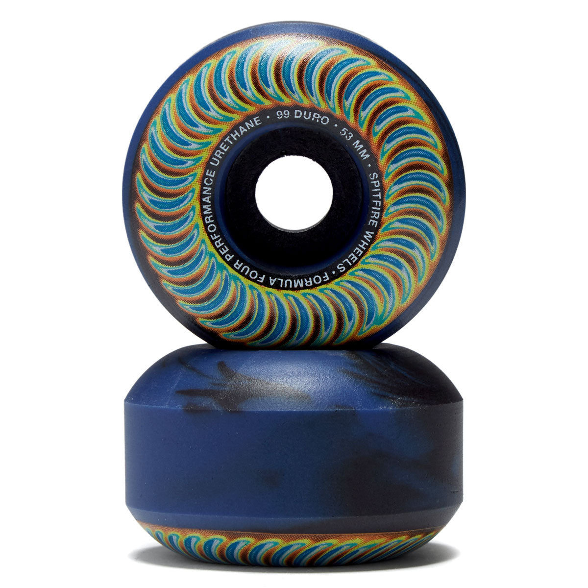 Spitfire F4 99 Radiocative Classic Skateboard Wheels - Black/Blue Swirl - 53mm image 2
