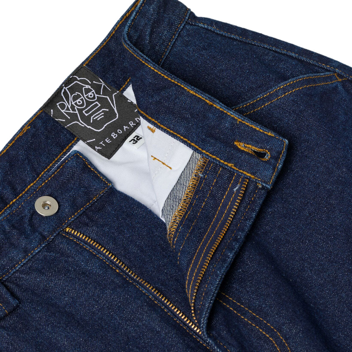 Krooked Eyes Denim Twill Jeans - Dark Rinse Denim image 5