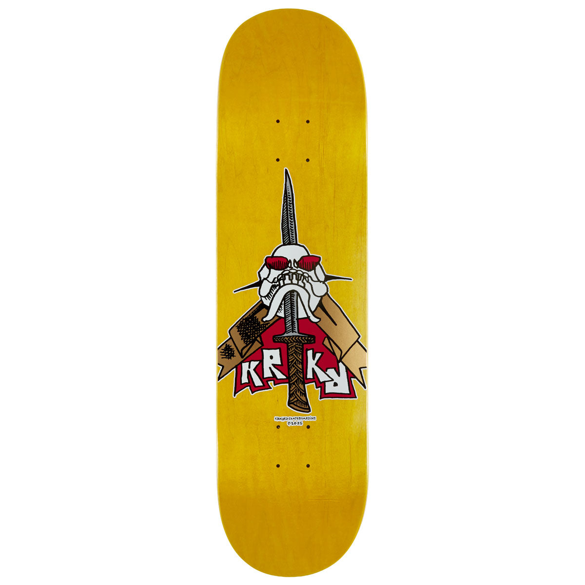 Krooked Skull Sword Skateboard Deck - 8.25