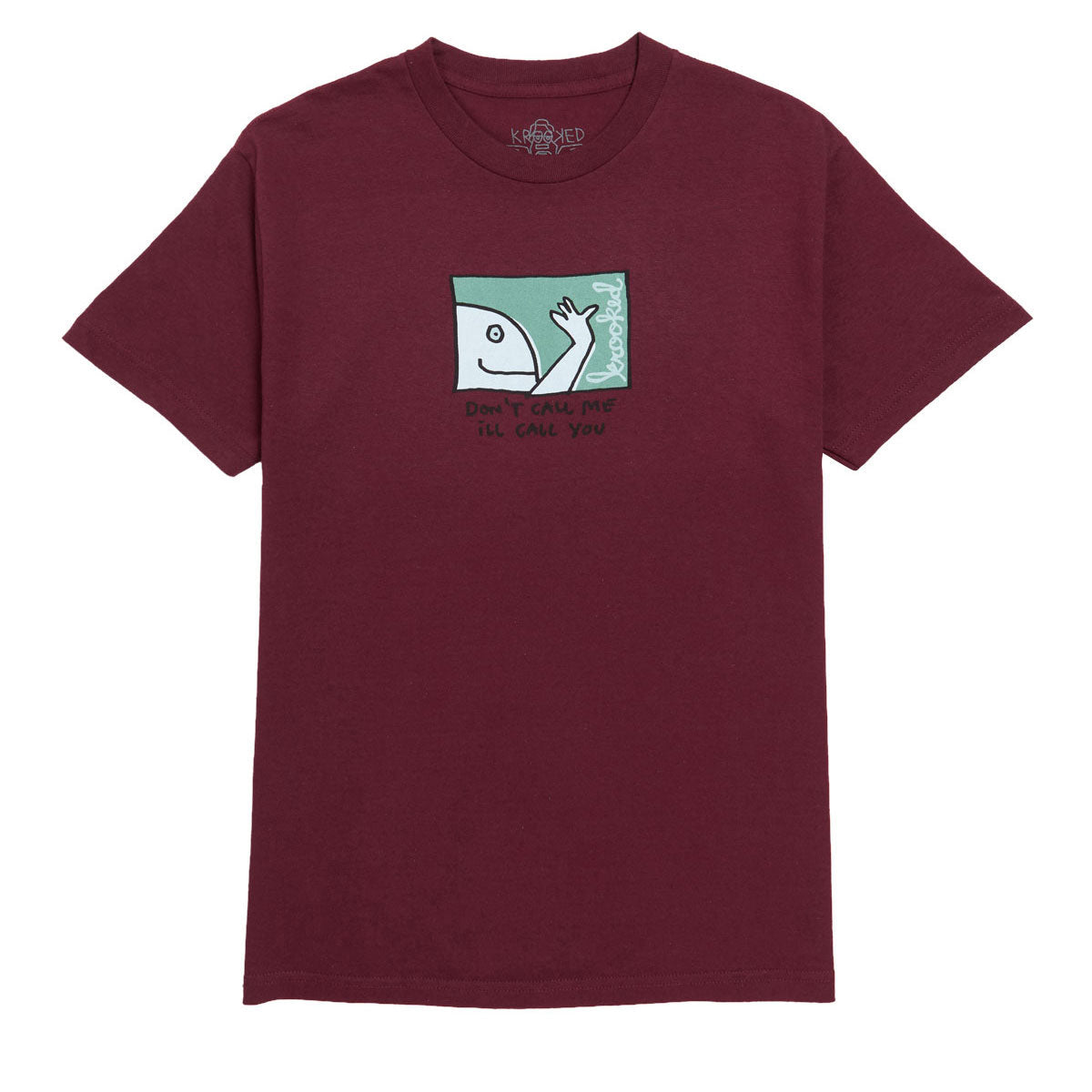 Krooked Call Me T-Shirt - Burgundy image 1