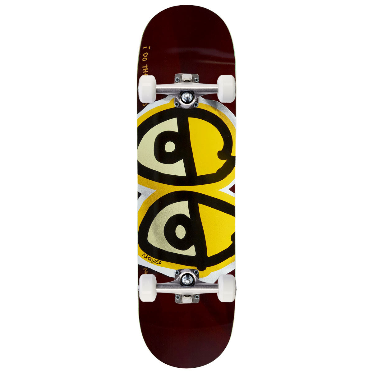 Krooked DBX Eyes Skateboard Complete - Yellow - 8.50