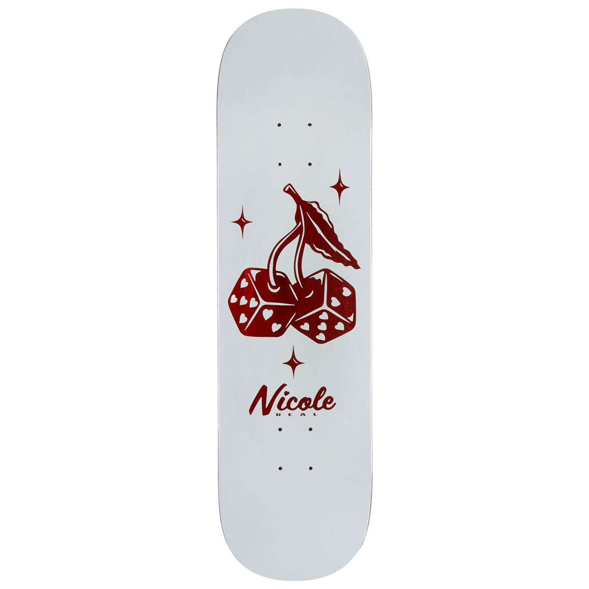 Real Nicole High Roller Twin Nose Skateboard Deck - White - 8.00