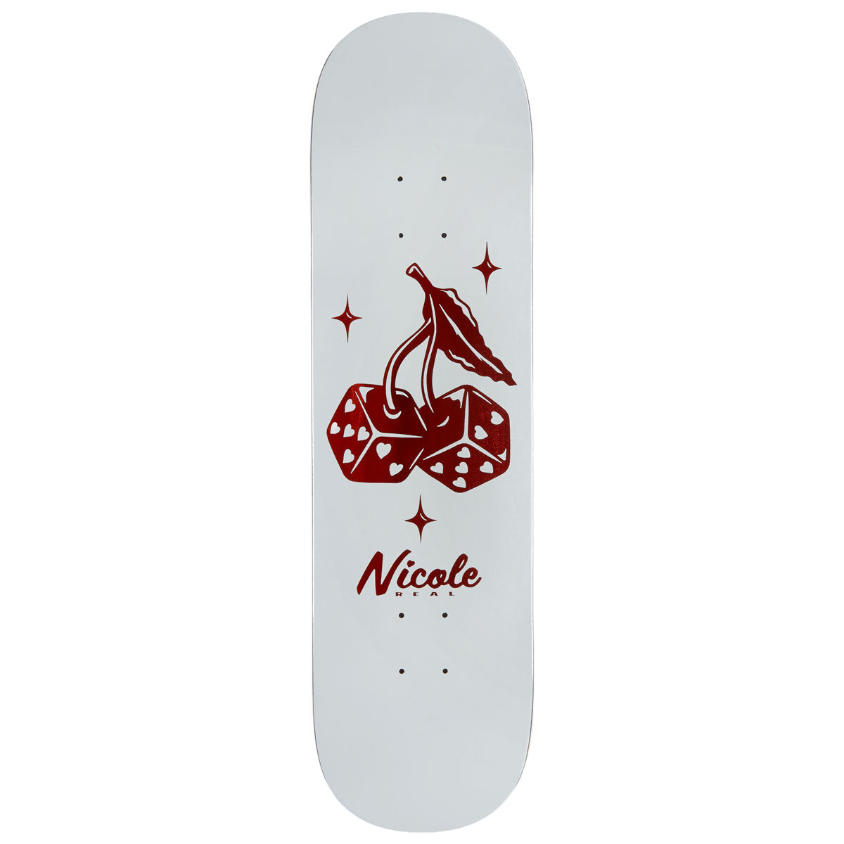 Real Nicole High Roller Twin Nose Skateboard Deck - White - 8.35