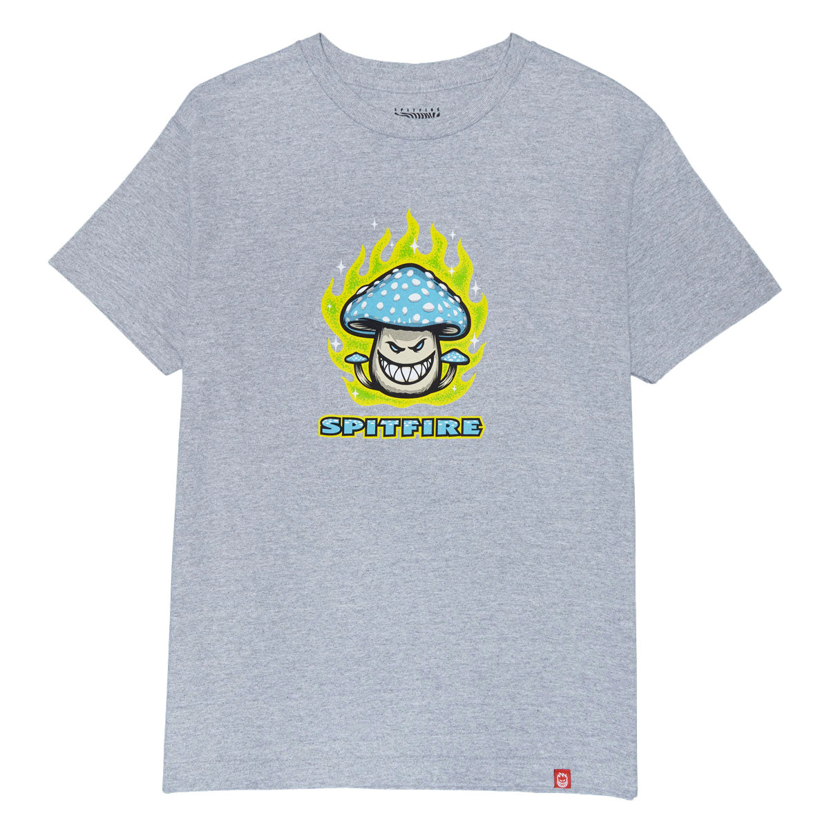 Spitfire Mushroom Bighead T-Shirt - Heather Grey/Multi Color image 1