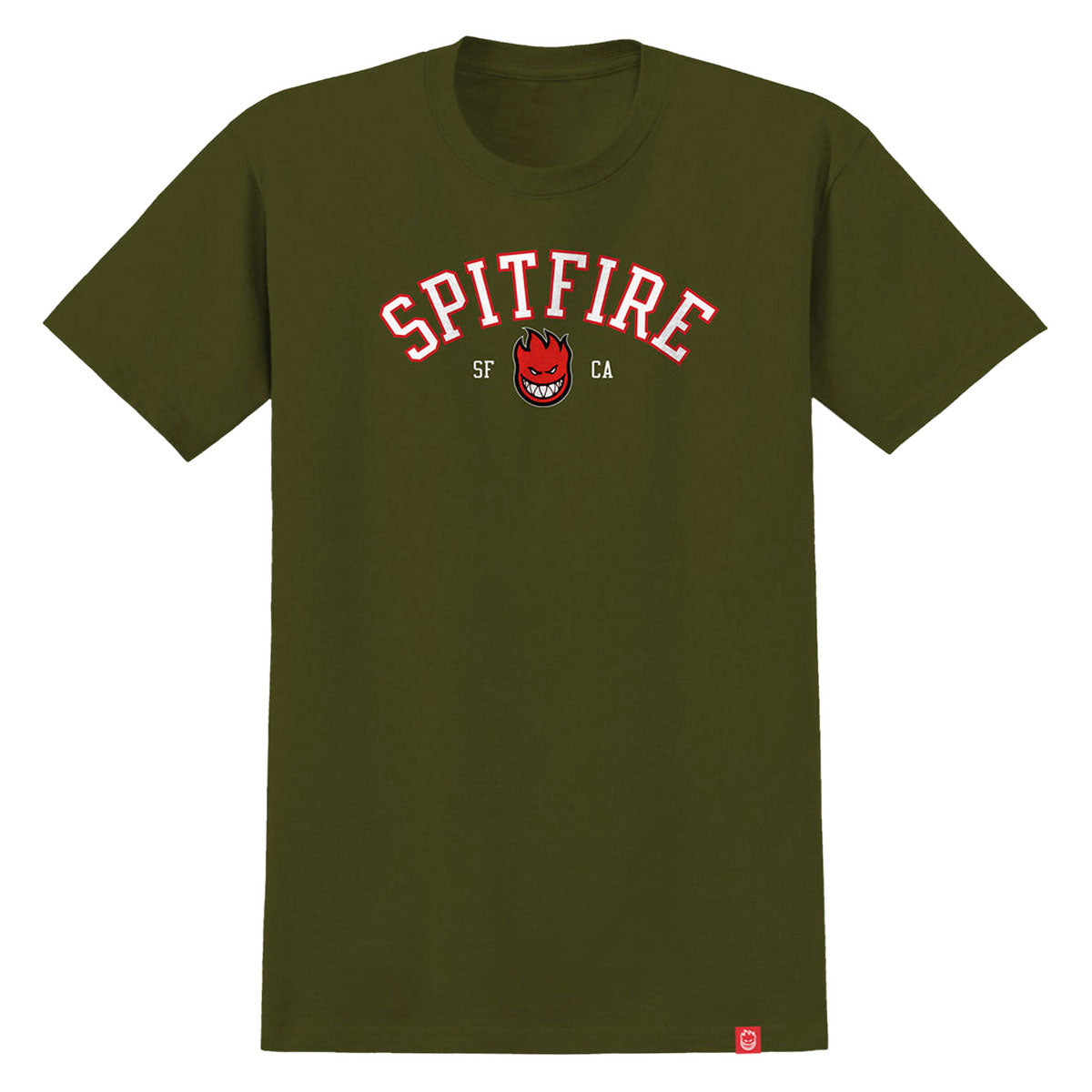 Spitfire Team Bighead T-Shirt - Military Green/Red/Black/White image 1