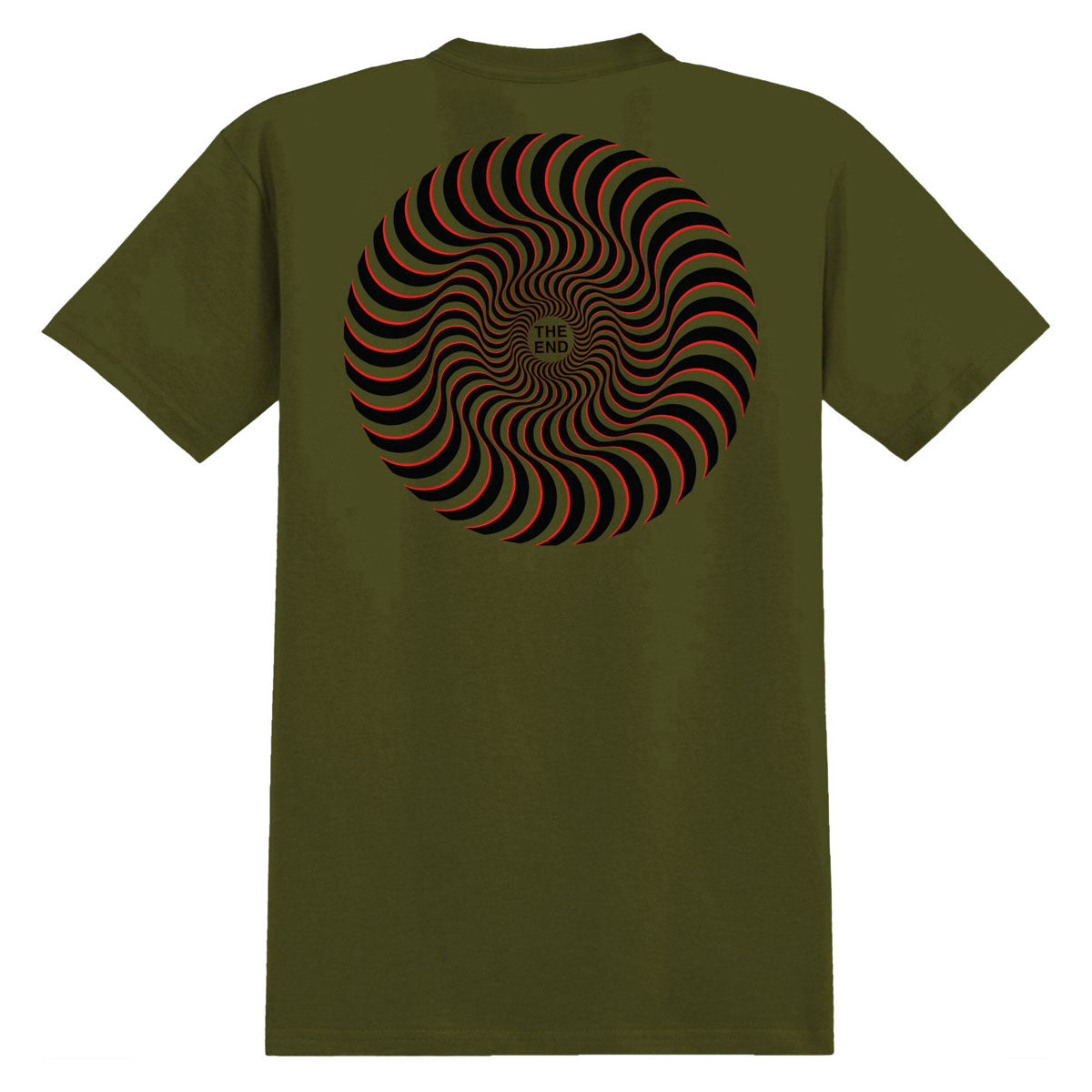 Spitfire Classic Swirl Overlay T-Shirt - Military Green/Black/Red image 1