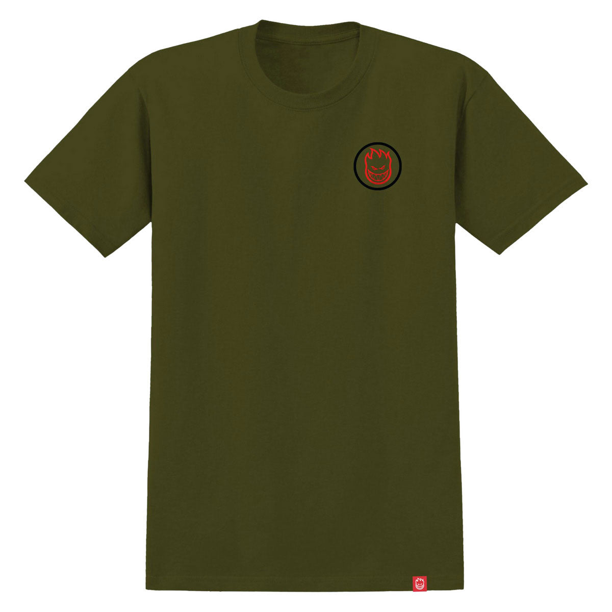 Spitfire Classic Swirl Overlay T-Shirt - Military Green/Black/Red image 2