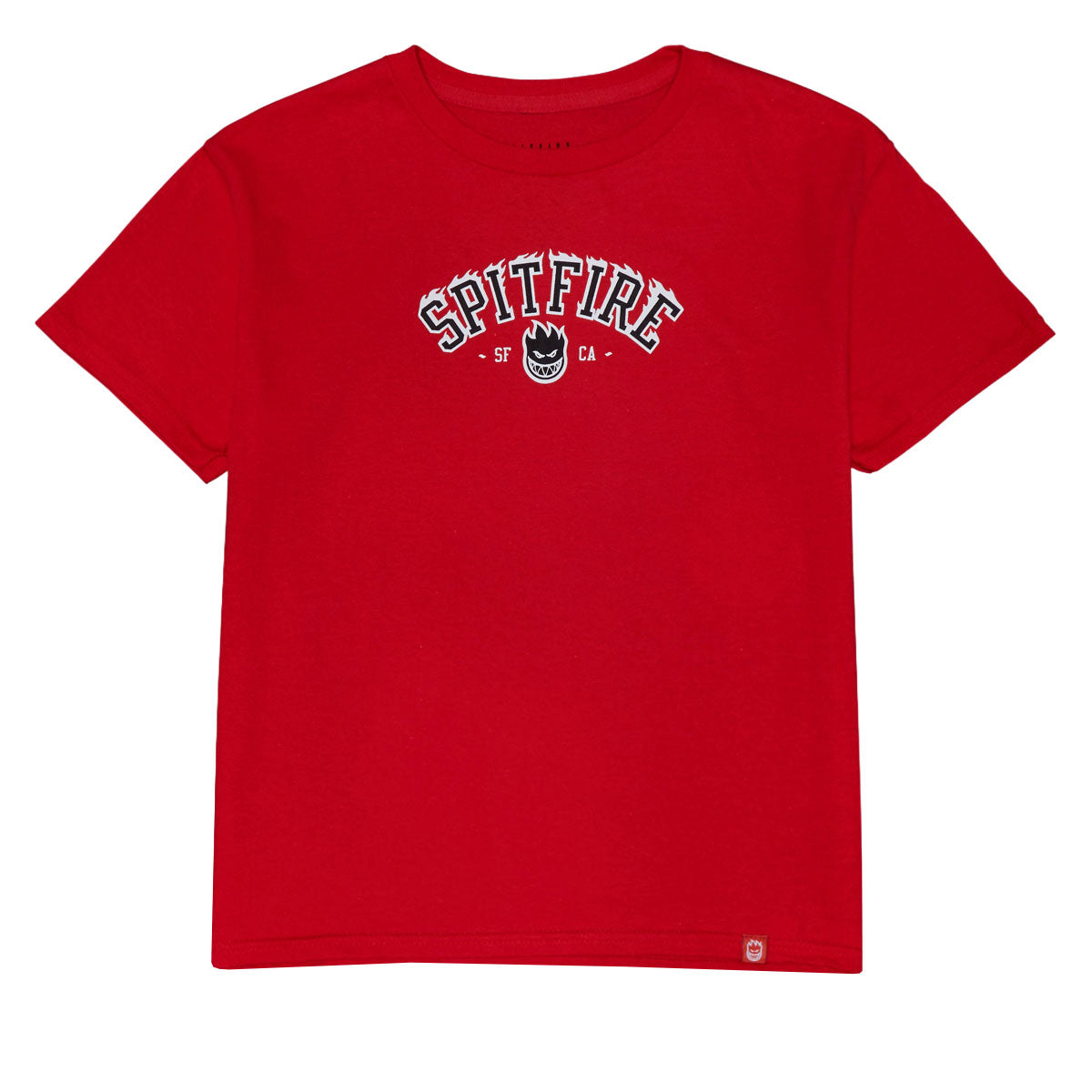 Spitfire Youth Team Bighead Flames T-Shirt - Red/Black/White image 1