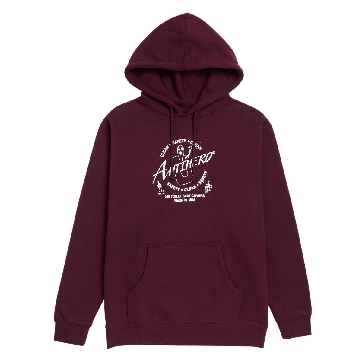 Anti-Hero Clean Safety Hoodie - Maroon/White image 1