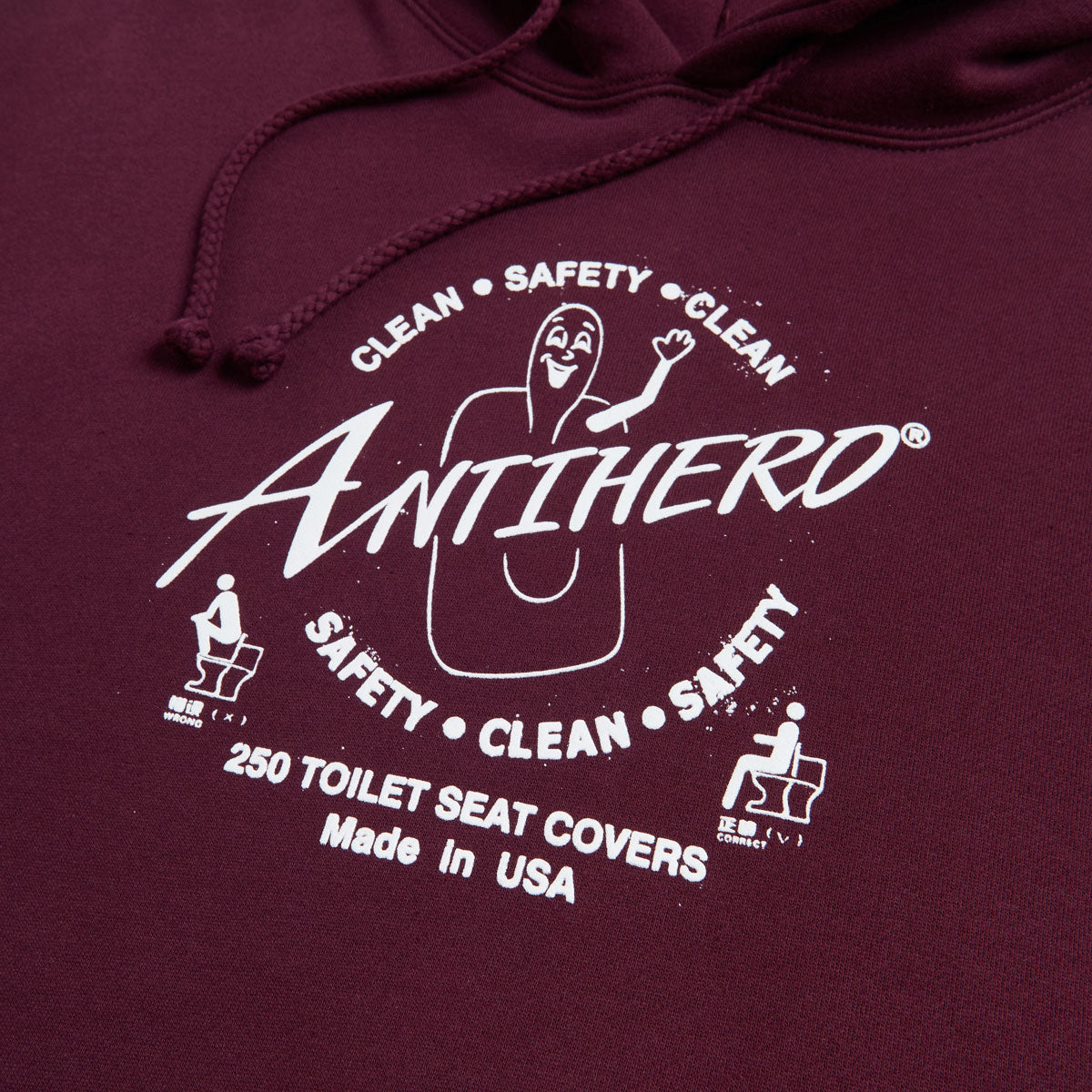 Anti-Hero Clean Safety Hoodie - Maroon/White image 2