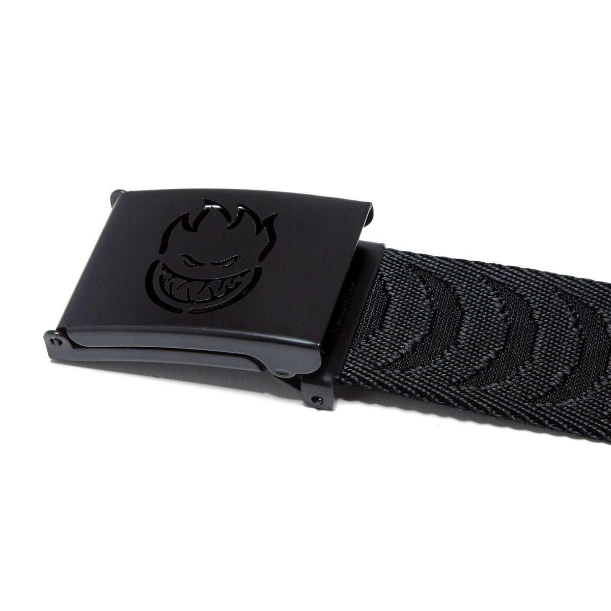 Spitfire Bighead Cut Out Crescent Jacquard Web Belt - Black/Black image 3