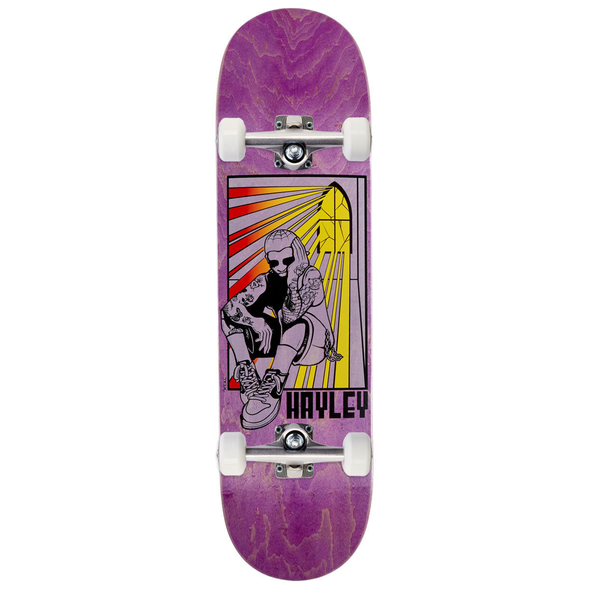 Real Hayley Stained Skateboard Complete - Purple - 8.50