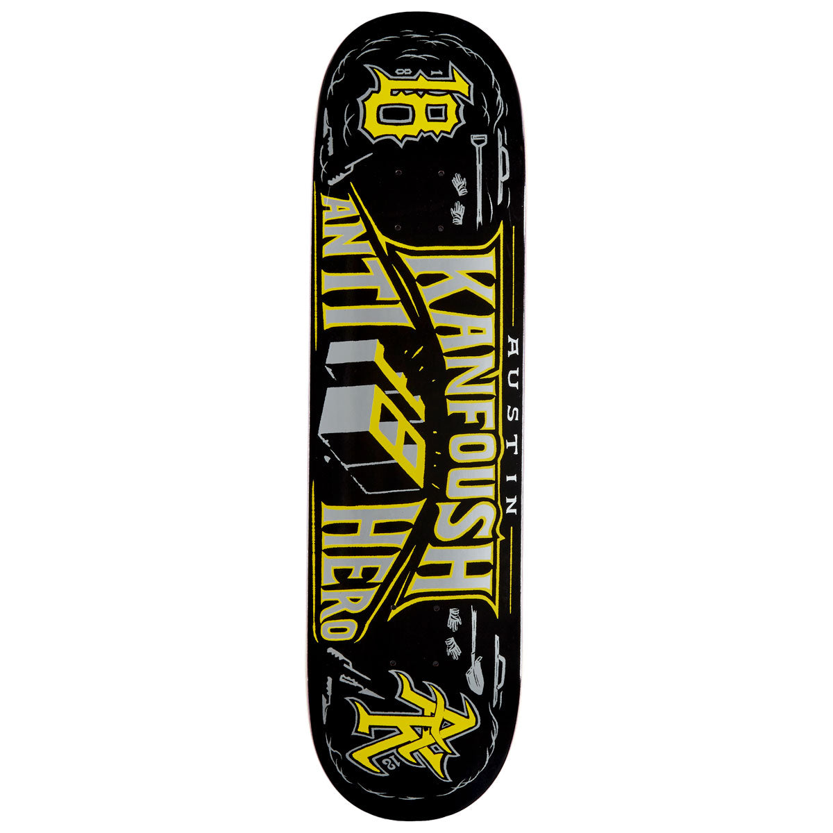 Anti-Hero Kanfoush Customs Skateboard Deck - Black - 8.25