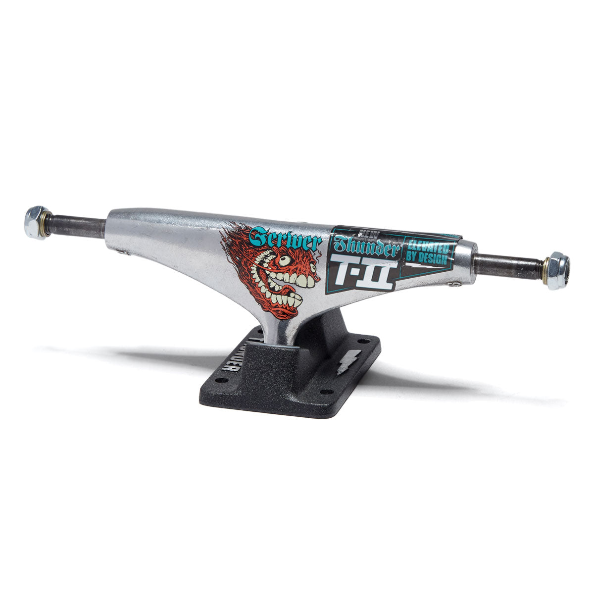 Thunder T-II Gerwer Screaming Grimple Pro Skateboard Trucks - Polished/Black - 148mm image 1