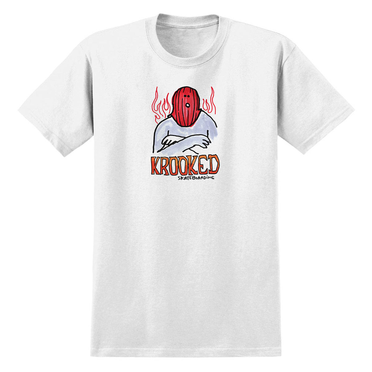 Krooked Fire Mask T-Shirt - White image 1