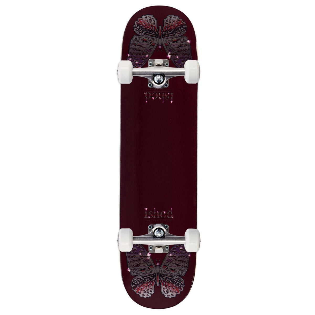 Real Ishod Mariposa Chrome Redux Twin Tail Skateboard Complete - Maroon - 8.00