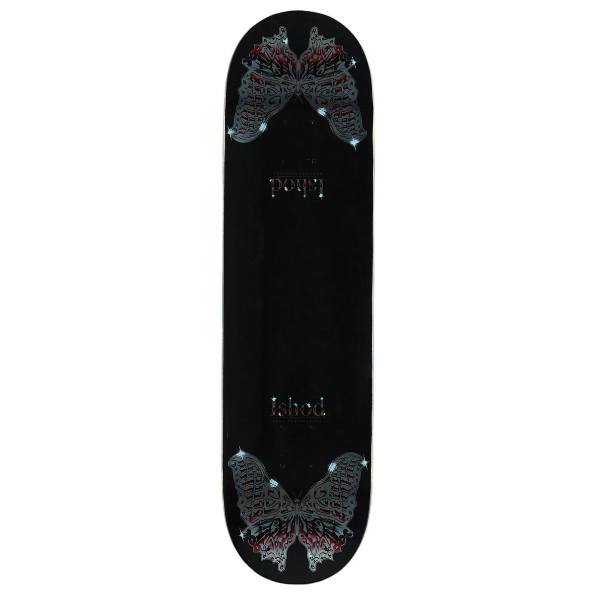 Real Ishod DBX Mariposa Chrome Redux Twin Tail Skateboard Deck - Black - 8.30