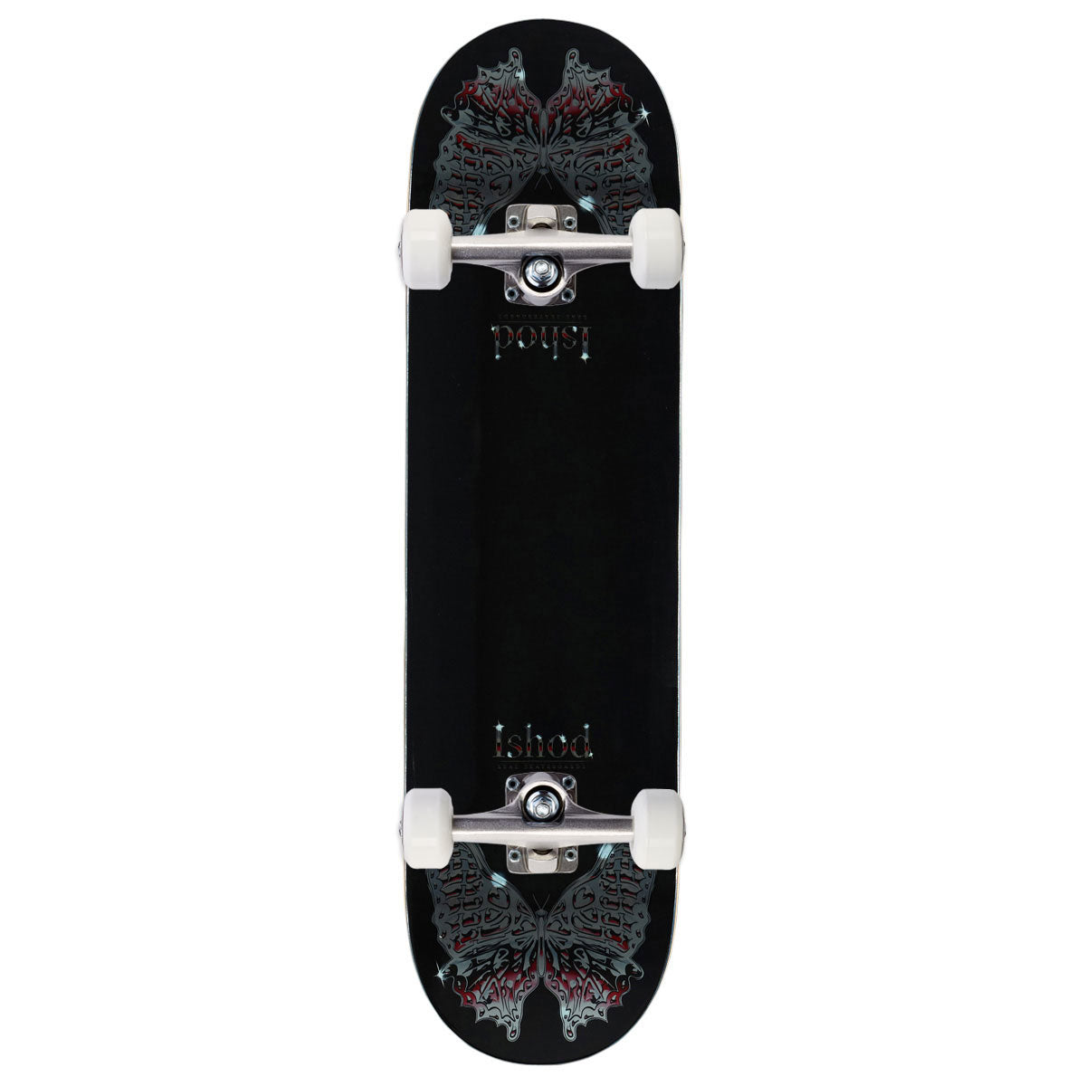 Real Ishod DBX Mariposa Chrome Redux Twin Tail Skateboard Complete - Black - 8.30