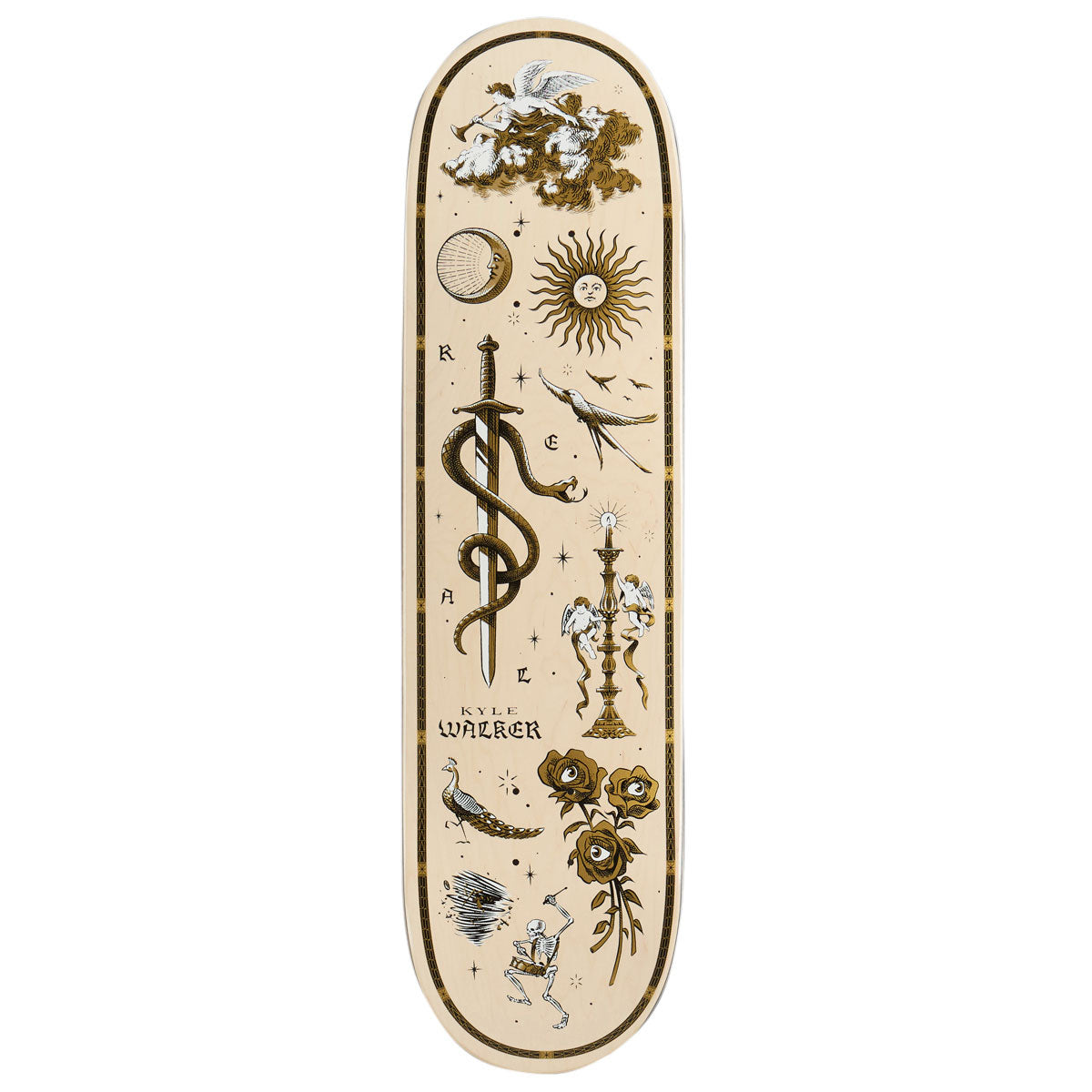 Real Kyle Engraved Skateboard Deck - White - 8.38