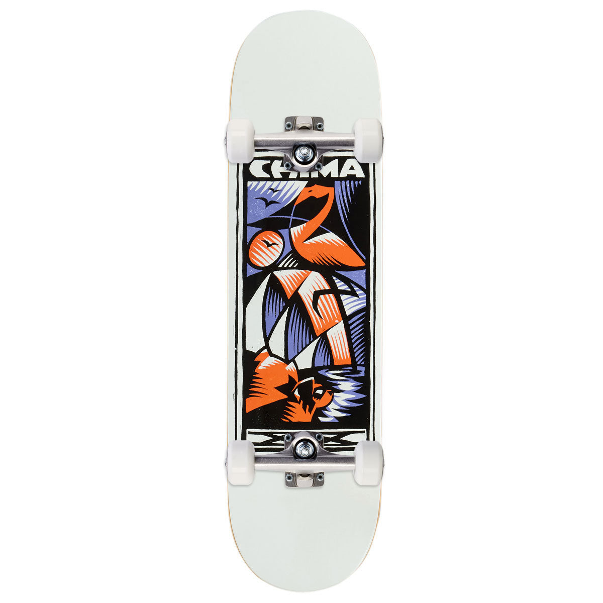 Real Chima 20 Years Skateboard Complete - White - 8.25