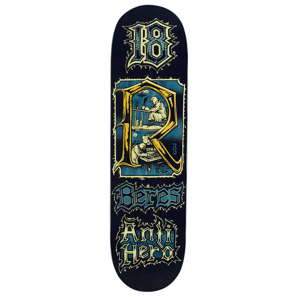 Anti-Hero Beres Medieval Skateboard Deck - Navy - 8.50