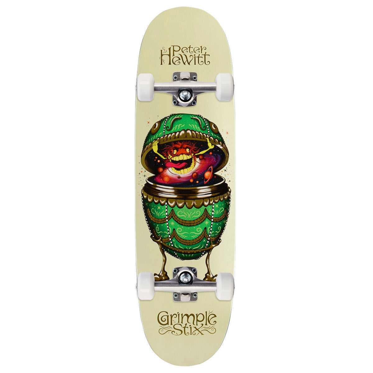 Anti-Hero Hewitt Grimple Stix Fabrage Egg Skateboard Complete - Cream - 8.75
