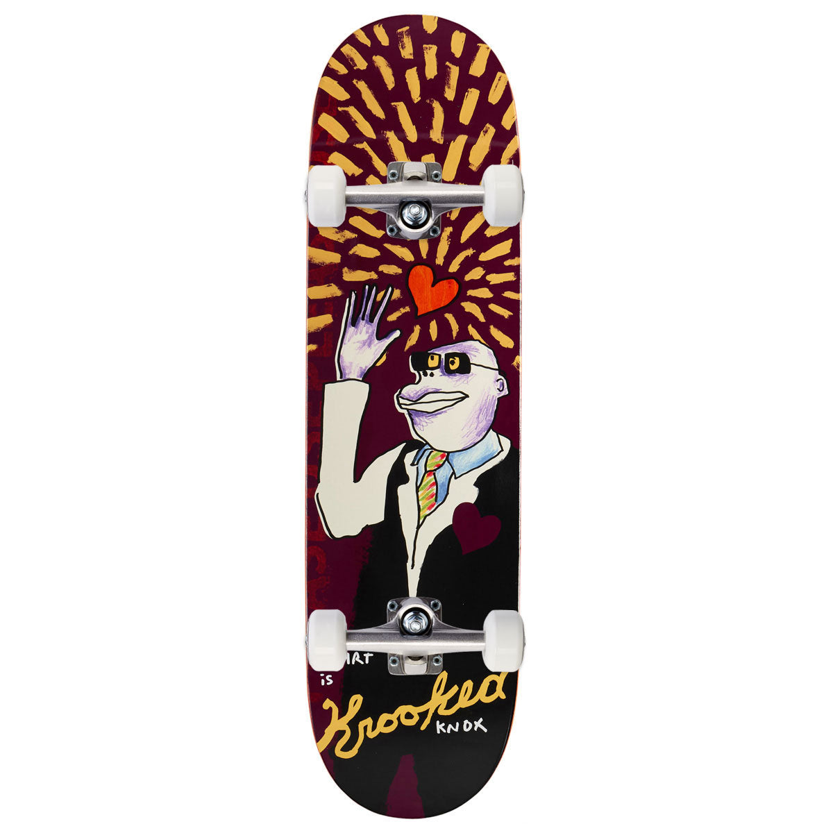 Krooked Knox This Heart Skateboard Complete - Purple - 8.50