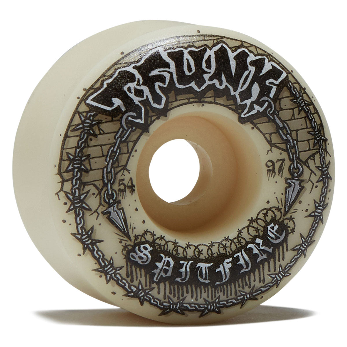 Spitfire T-Funk Raw F4 97 Radial Full Skateboard Wheels - Natural - 54mm image 1
