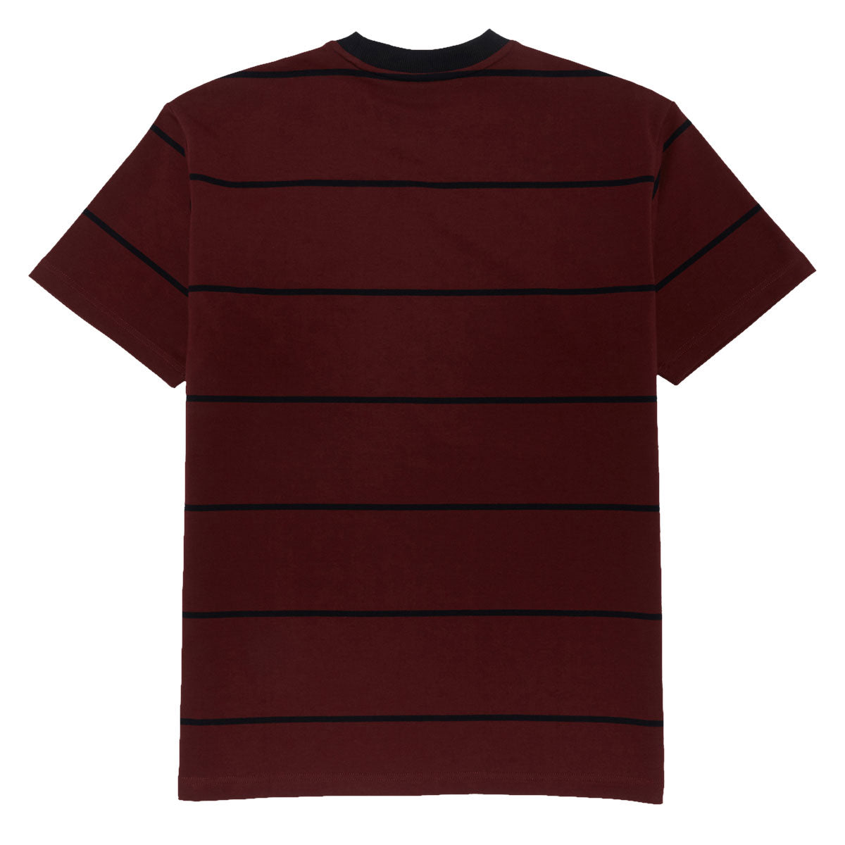 Spitfire Bighead Emb Stripe T-Shirt - Burgundy/Black/Black image 2