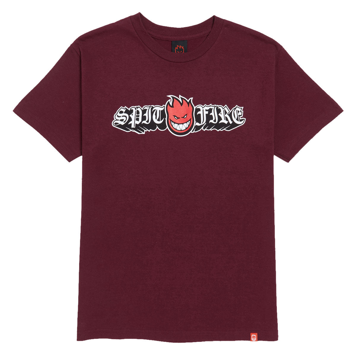 Spitfire Old E Drop Bighead T-Shirt - Burgundy/Red/Black/White image 1