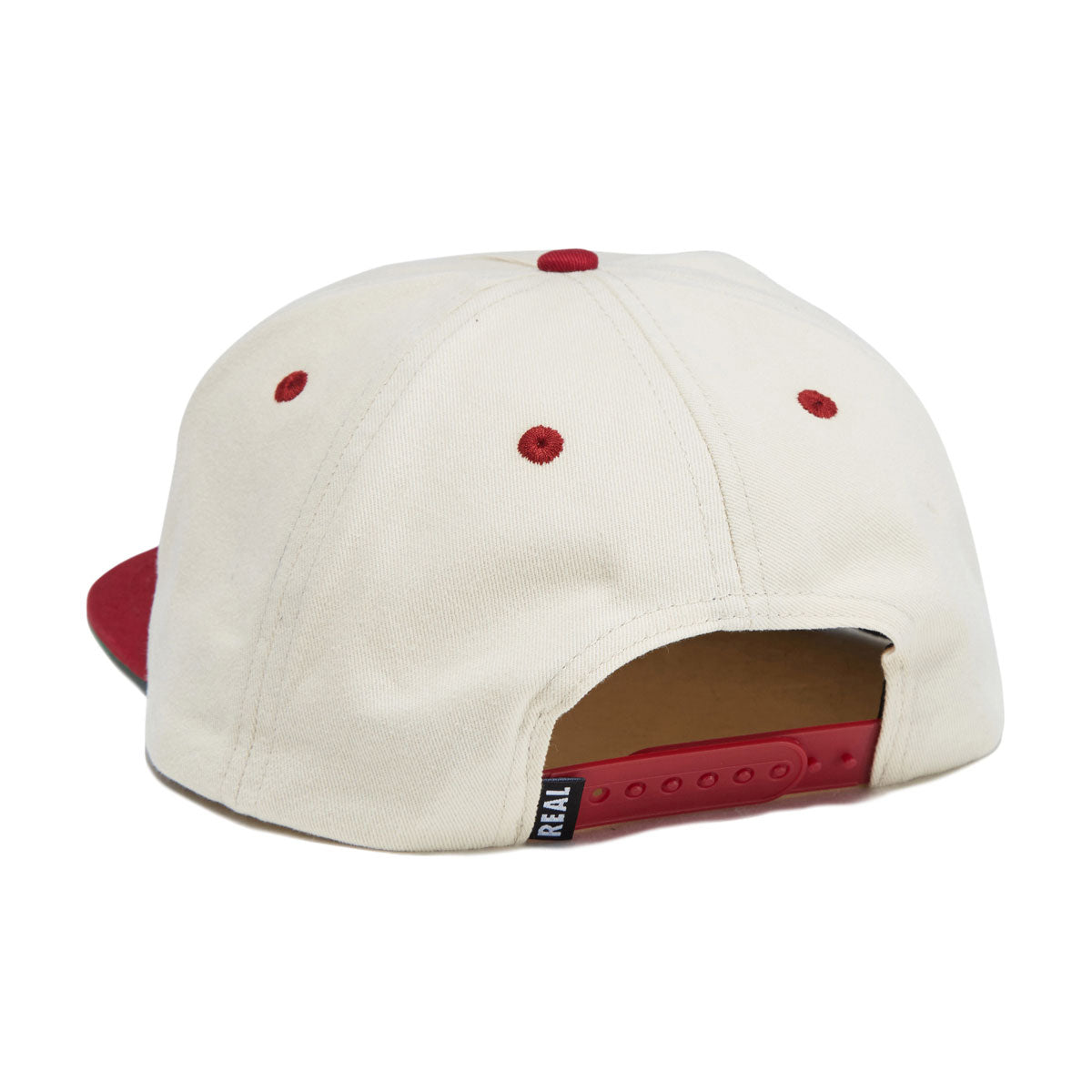 Real Pier 7 Snapback Hat - Natural/Maroon image 2