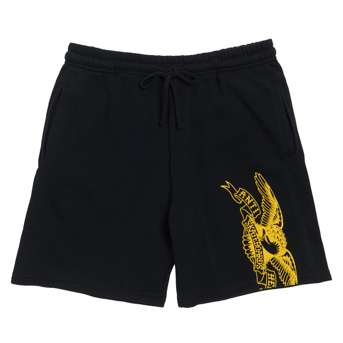 Anti-Hero Basic Eagle Sweat Shorts - Black/Yellow image 1