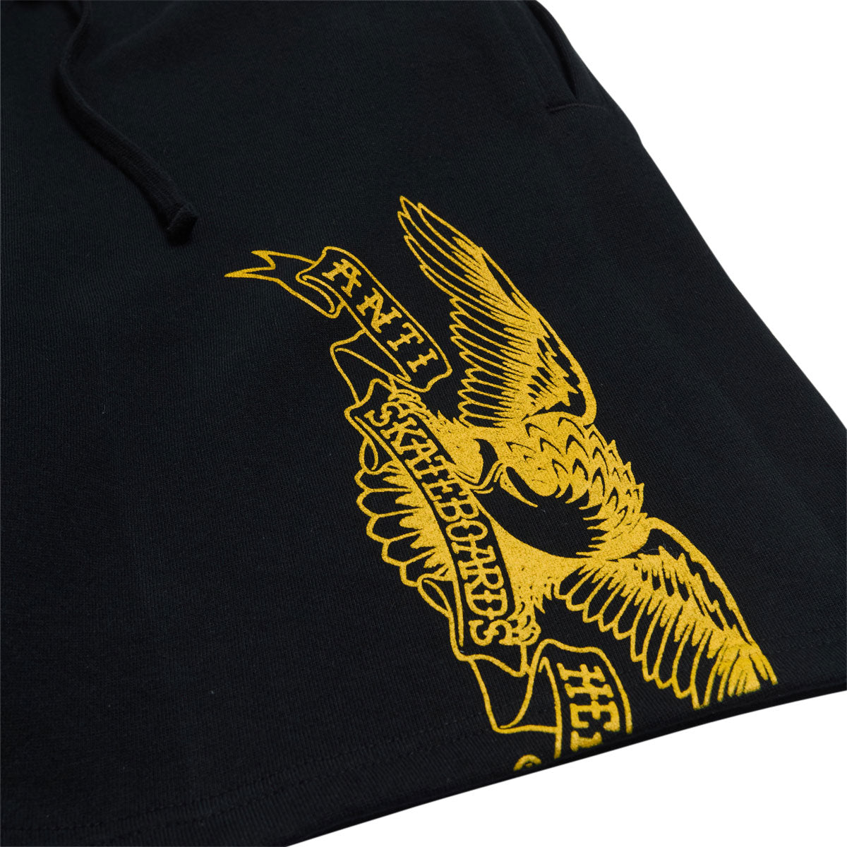 Anti-Hero Basic Eagle Sweat Shorts - Black/Yellow image 3