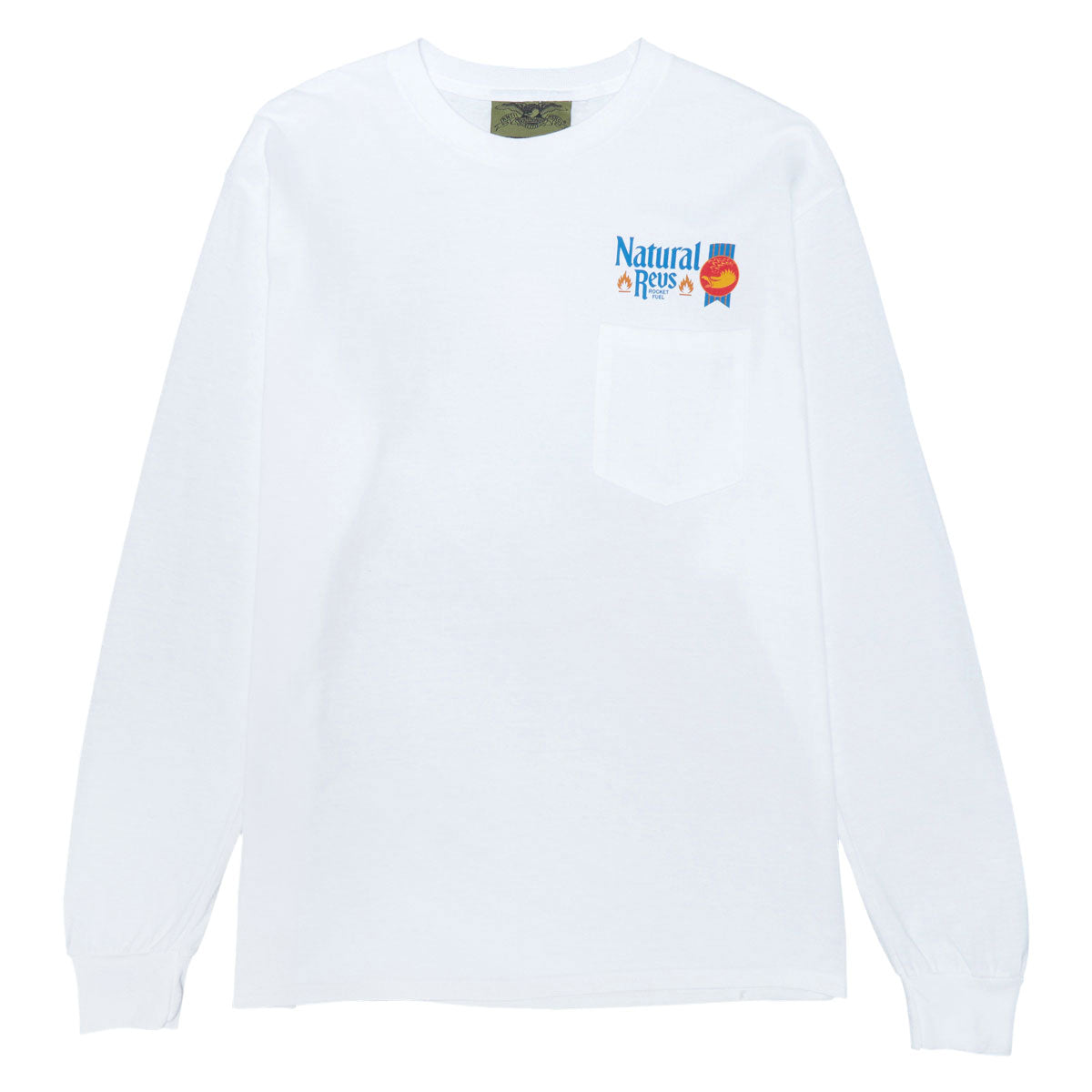 Anti-Hero Natty Revs Long Sleeve Pocket T-Shirt - White/Multi Color image 2
