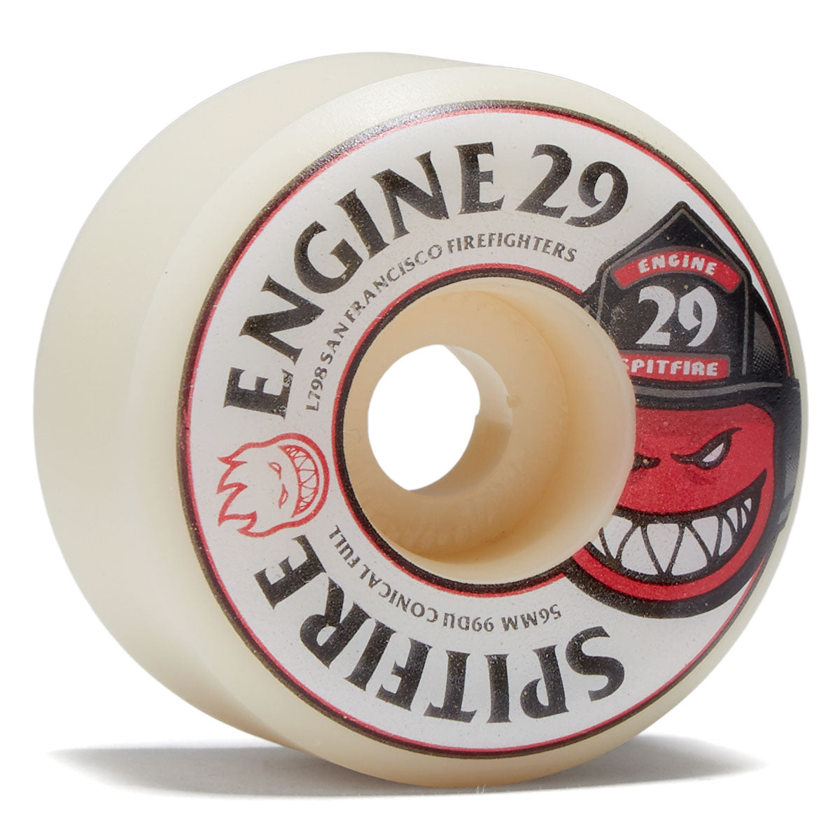 Spitfire x Engine 29 F4 99 Conical Full Skateboard Wheels - Natural - 56mm image 1