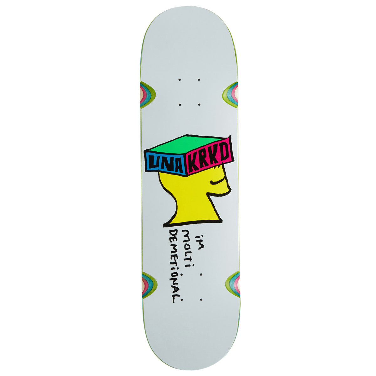 Krooked Una Molti Dementional Skateboard Deck - White - 8.28