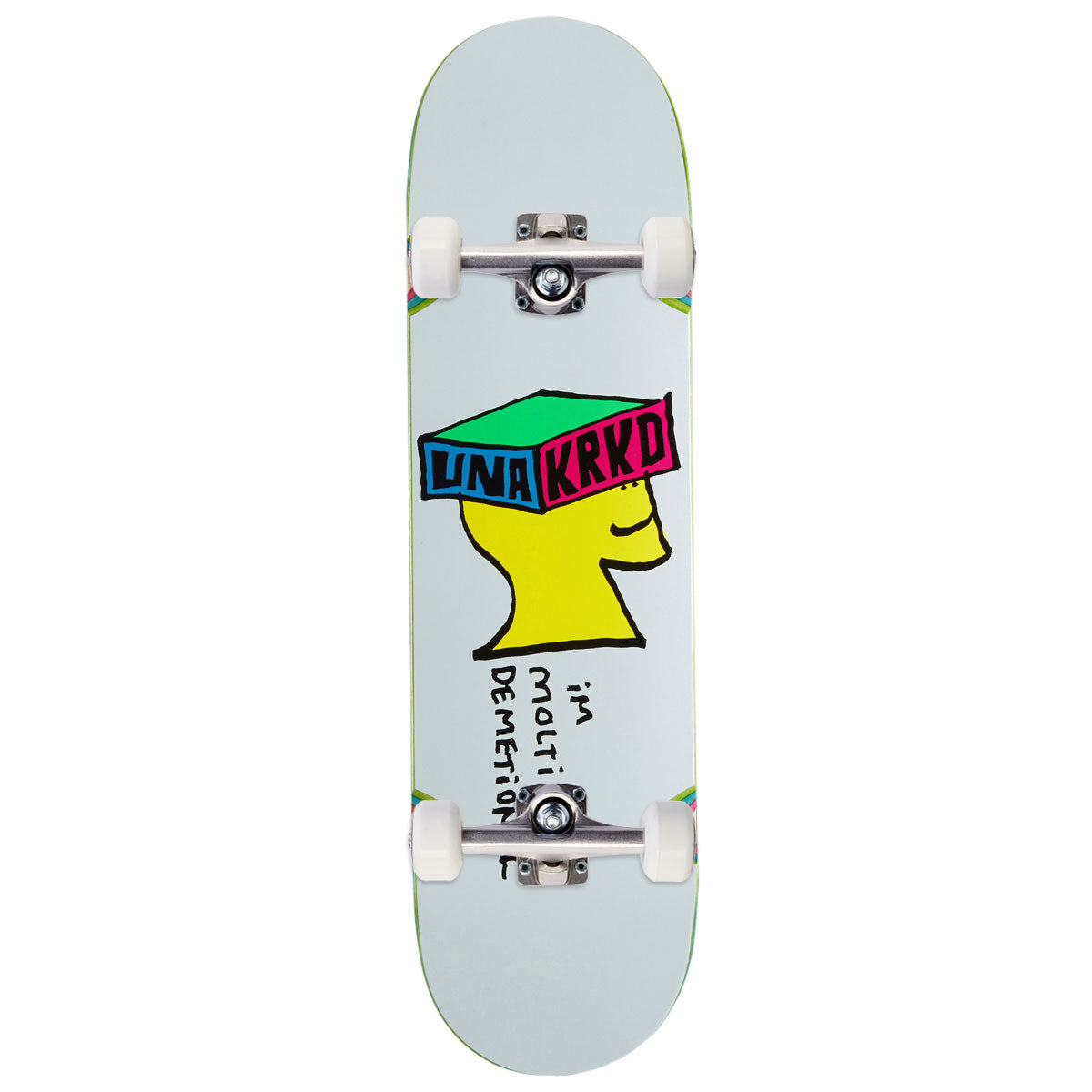 Krooked Una Molti Dementional Skateboard Complete - White - 8.28