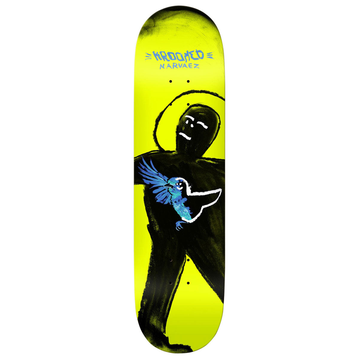 Krooked Narvaez Blue Bird Skateboard Deck - Yellow - 8.25