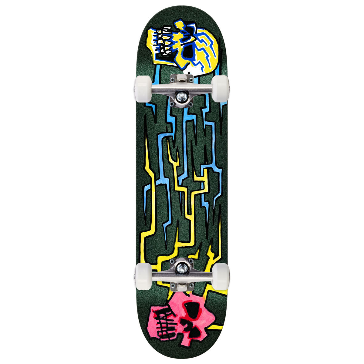 Krooked Worrest Skulls And Bolts Twin Tail Slick Skateboard Complete - 8.30