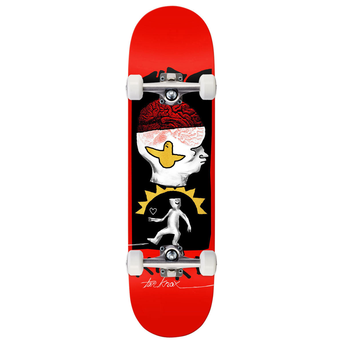 Krooked Knock Brain And Bird Skateboard Complete - Orange - 8.50