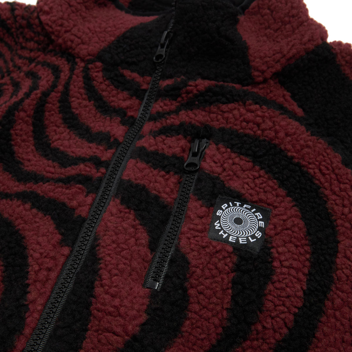Spitfire Classic '87 Swirl Fleece Jacket - Black/Dark Red image 3