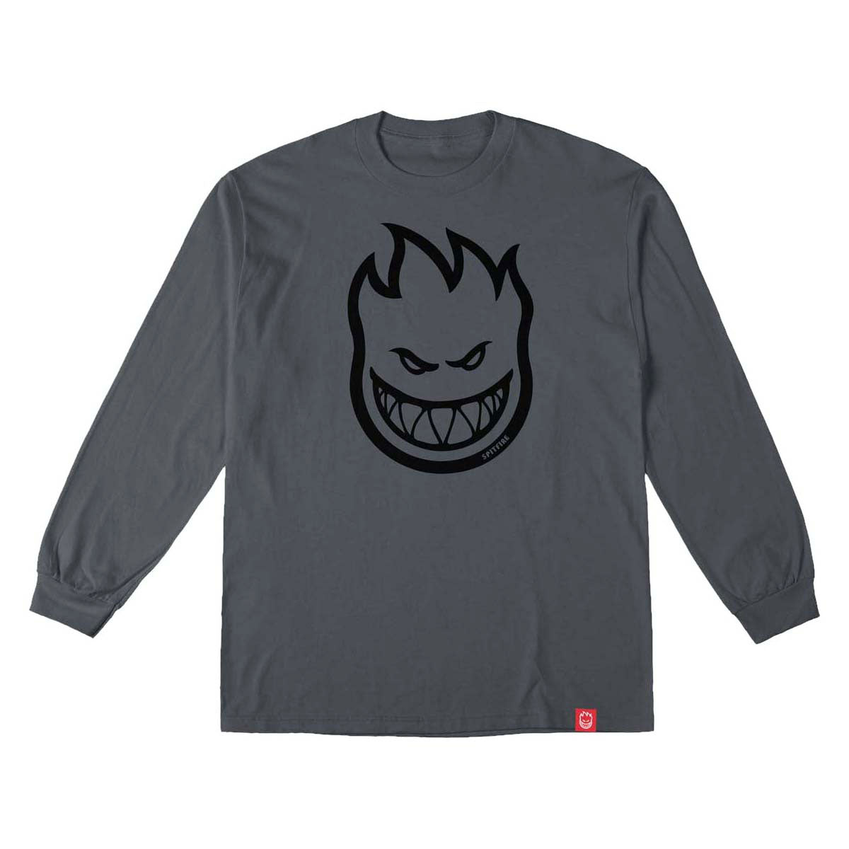 Spitfire Bighead Long Sleeve T-Shirt - Charcoal/Black Print image 1