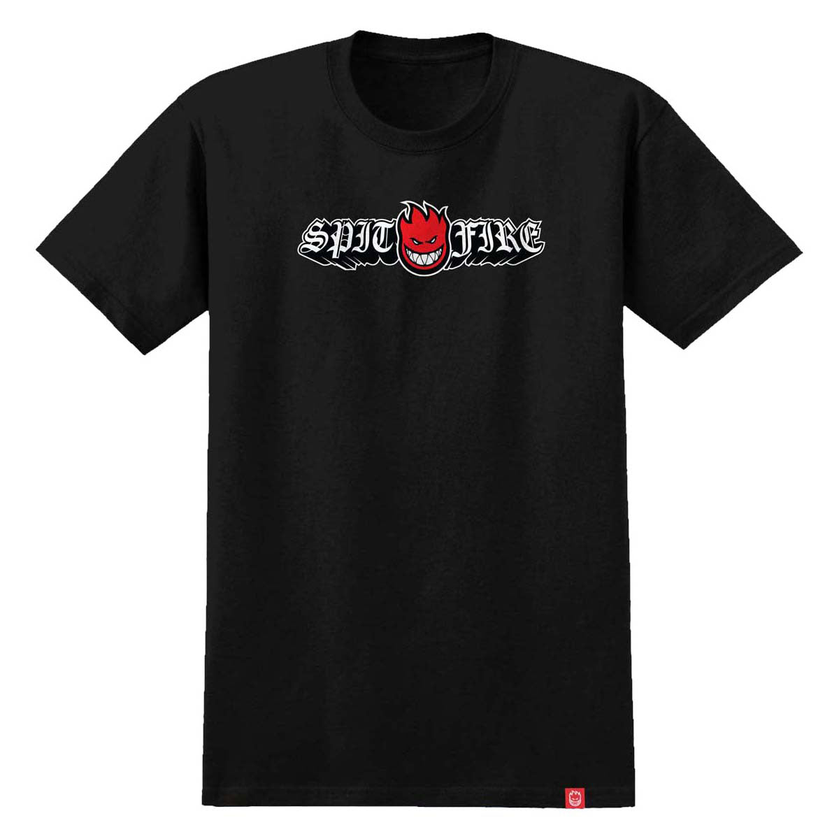 Spitfire Old E Drop Bighead T-Shirt - Black/Red/Black/White Print image 1