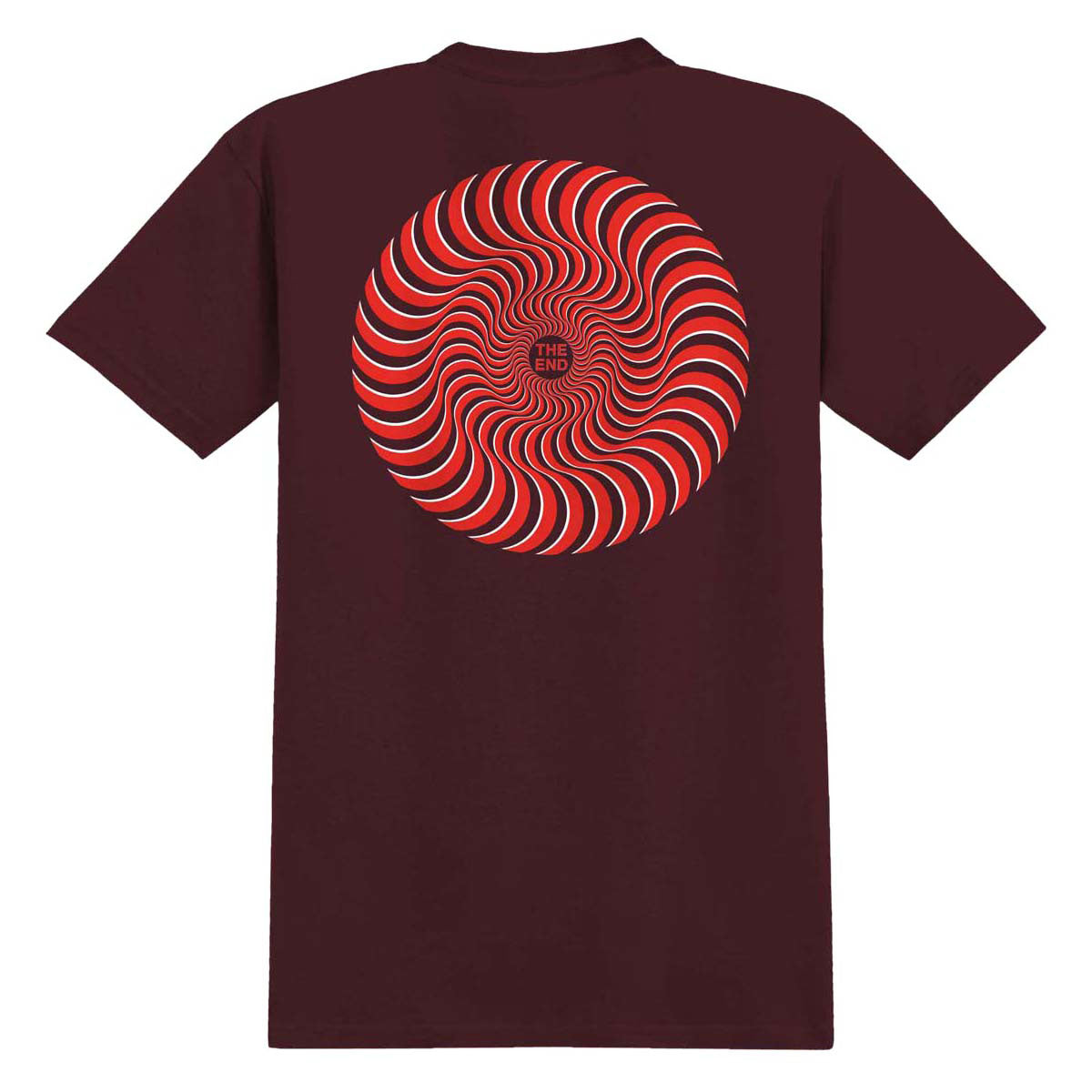 Spitfire Classic Swirl Overlay T-Shirt - Burgundy/Red/White Prints image 1